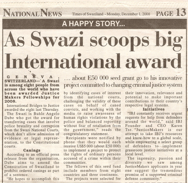 Swazi Observer article