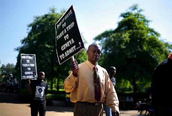Protestor Against Police Violence in Kisumu after Post-Election Violence