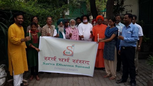 Swami Agnivesh of India at the Inter-Faith Vigil at Jantar Mantar Road, New Delhi, India