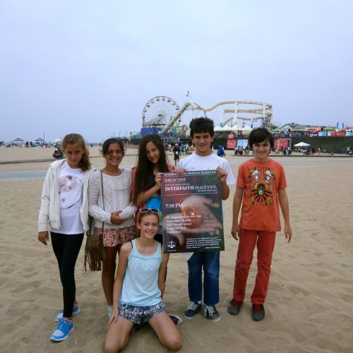 Youth raising awareness in Santa Monica, California